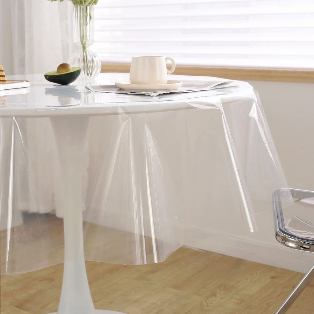 Stunq® Transparante Tafelbescherming - Diameter 140 cm - Waterdichte Tafeloliebestendige Beschermfolie