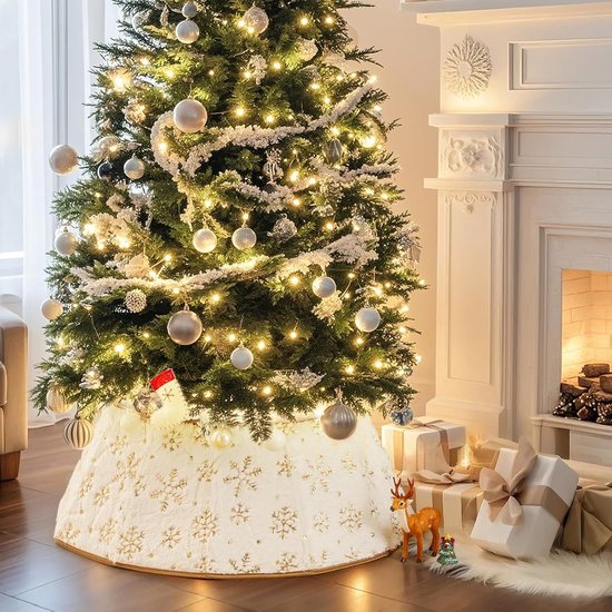 Jupe De Sapin De Noël à Paillettes Rouge 60 Cm - Décoration Élégante Et Scintillante Pour Votre Arbre
