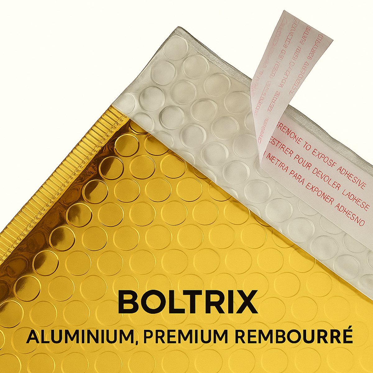 BOLTRIX Classic – Luchtkussen Enveloppen – Small 110×220 mm – Goud Metallic – Pakket van 20