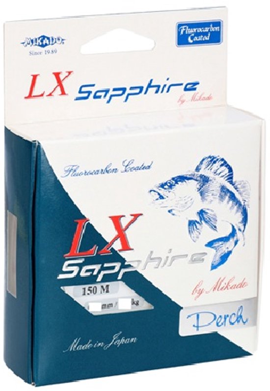 Mikado LX Sapphire Perch - 0.20 mm - 5.70 kg - 150 m - Fluorocarbon Coated Baars & Roofvis Lijn van Merkloos — afbeelding 3