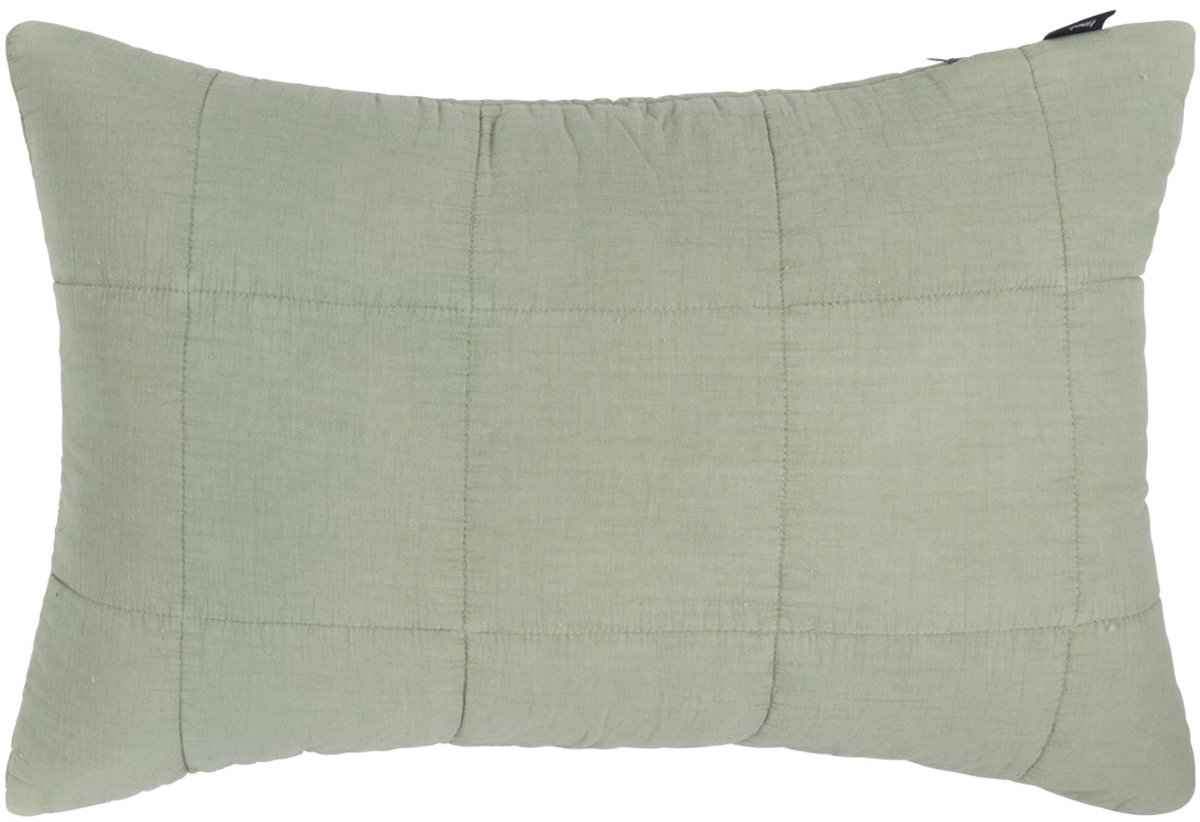 Linolux Kussenhoes Blocks Stonewashed Mineral Green 40x60
