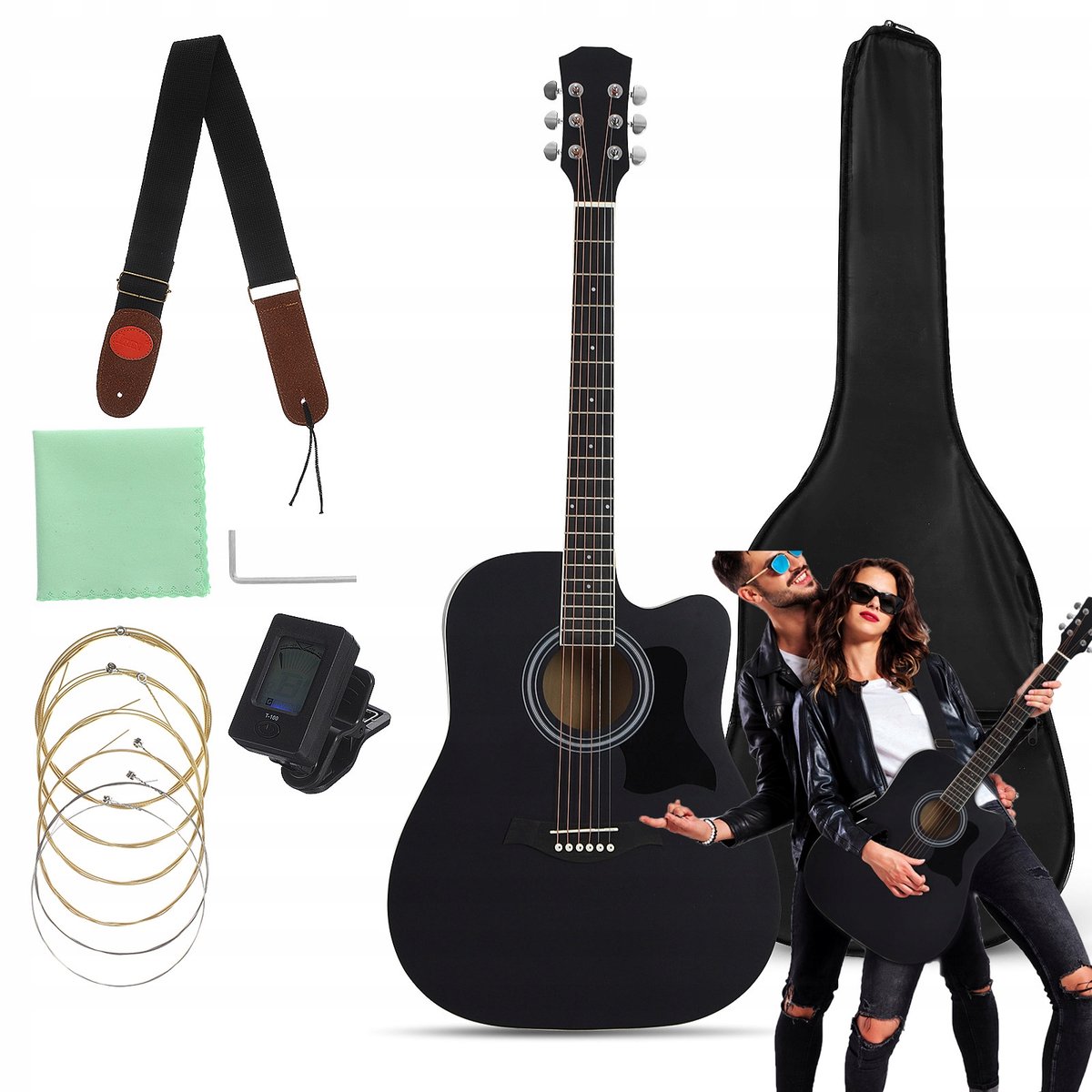 Klassieke Gitaar 41 Inch - Complete Starterset voor Beginners - Met Nylon Snaren en Accessoires - Ideaal om te Leren Spelen