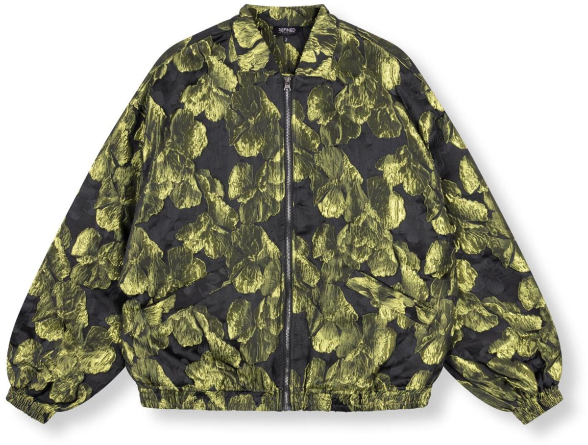 Refined Department Jas Woven Jacquard Bomber R2512459832 705 Lime Dames Maat - XS/S