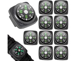 Kompas - 10 stuks - Mini Kompas - Multifunctionele Mini Kompas - Mini-survival kompas - kompas voor outdoor - Compass - Geschikt voor Survival Horlogeband Paracord Armband - Voor Outdoor, Survival, Kamperen, Hikers