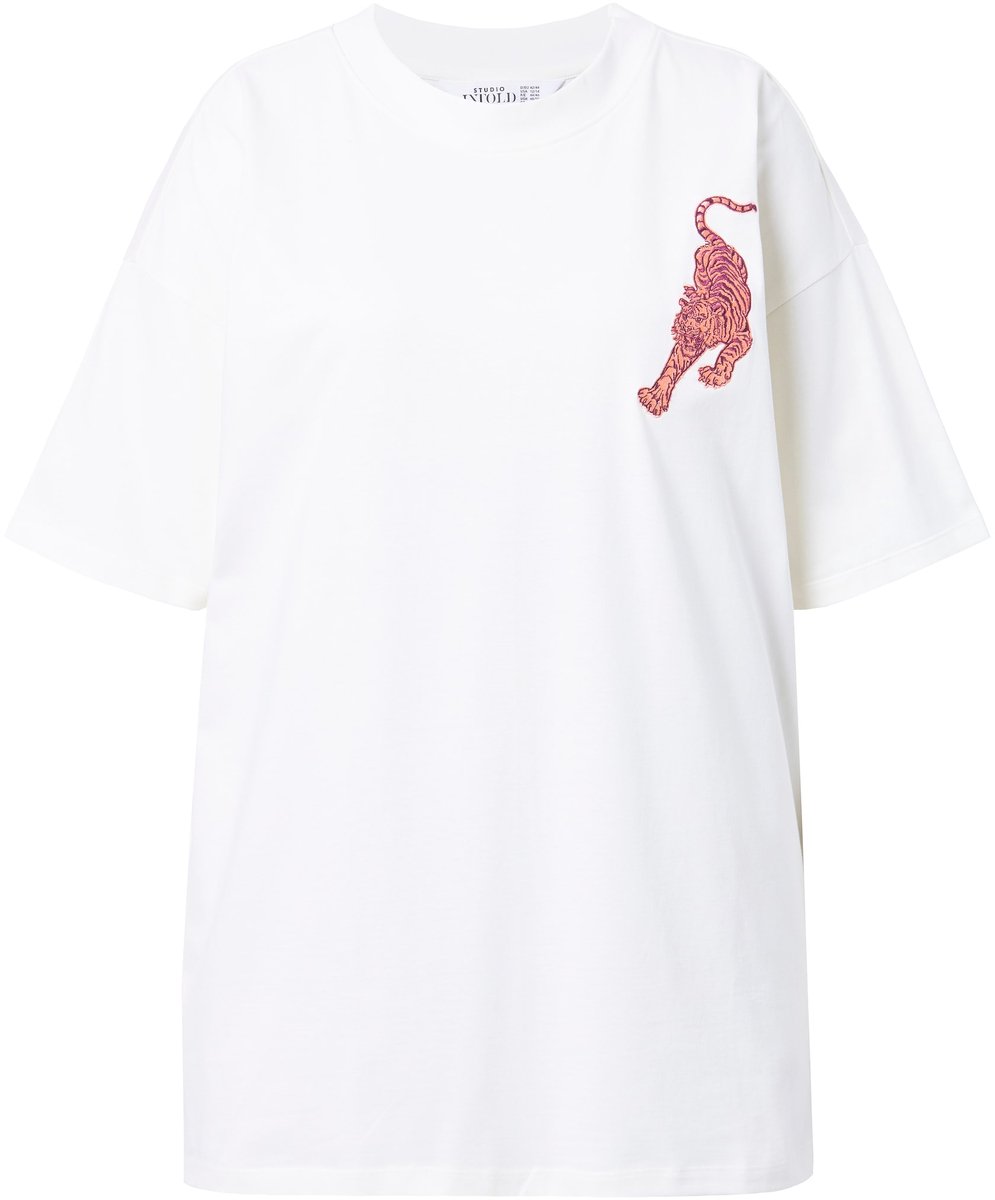Studio Untold - Dames - T-shirt oversized print op de achterkant - Off-white - Maat 42+