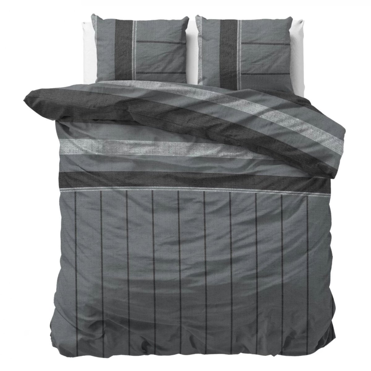 Sleeps Kees Flanel Dekbedovertrek Antraciet - 240x200/220 cm - Warm en Zacht