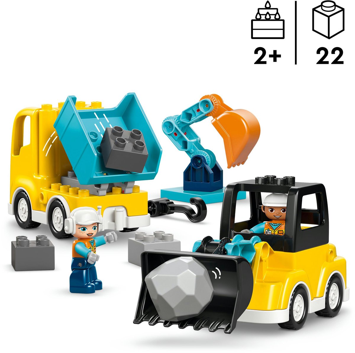 LEGO DUPLO 3-in-1 bouwvoertuigen: drie voertuigen in één set