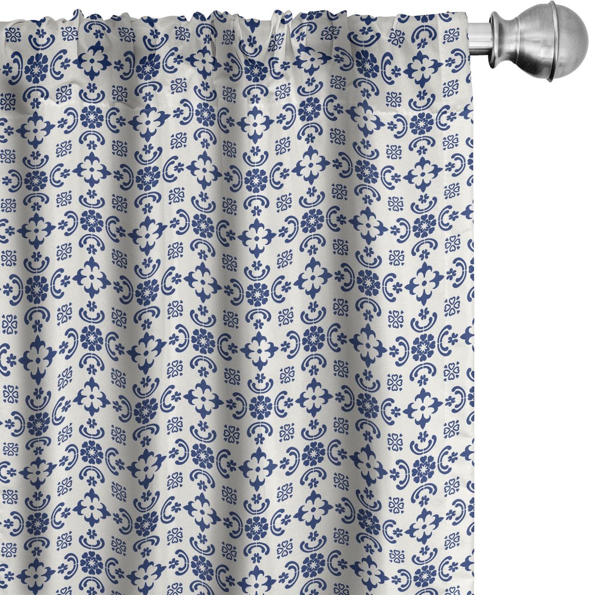 ABAKUHAUS Antieke Oriëntaalse Gordijnen – 2x75x225 cm – Microfaser Donkerblauw