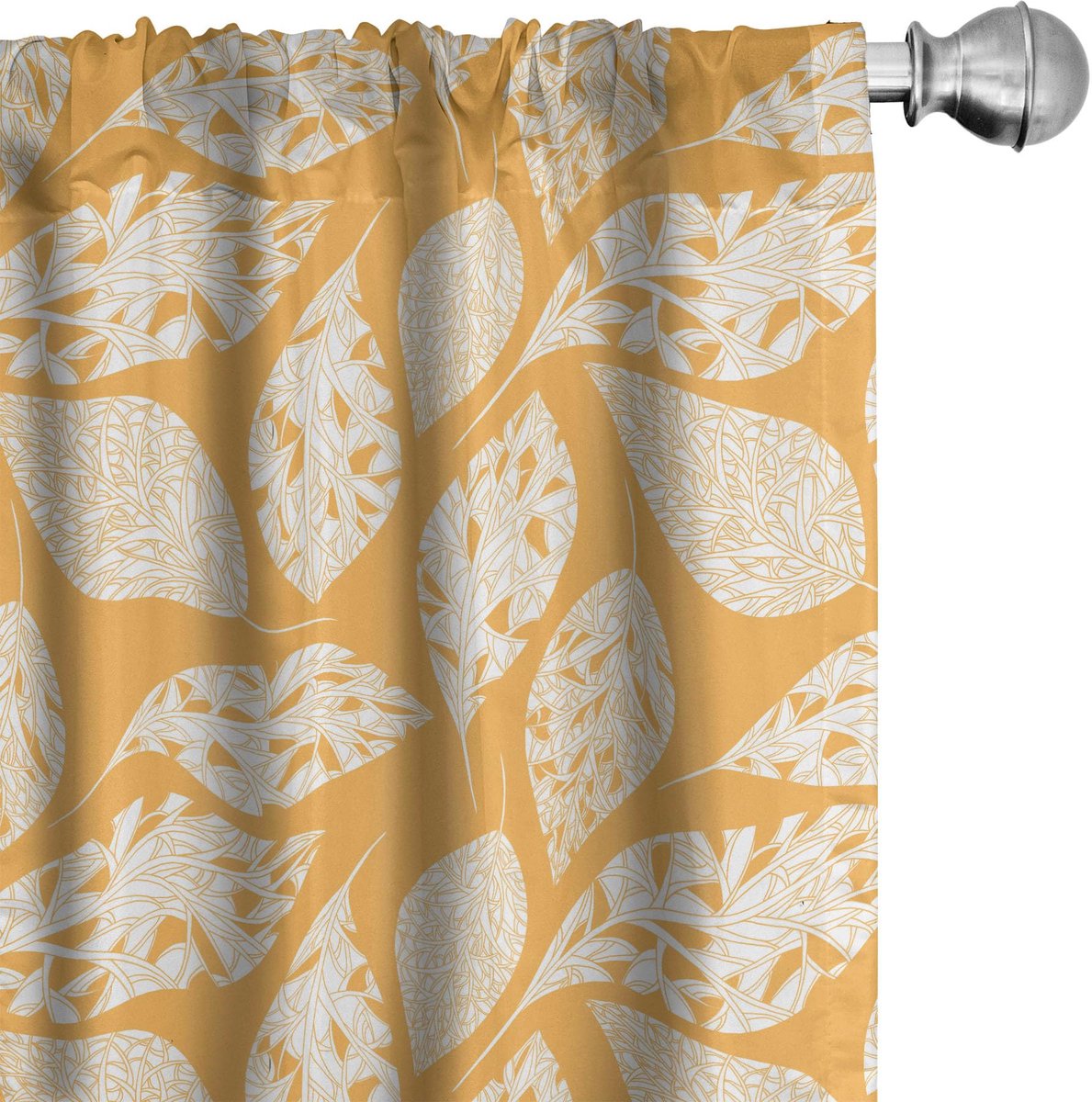 ABAKUHAUS Blatt – Gordijnen – 2x75x245 cm – Microfaser Pale Orange Weiss