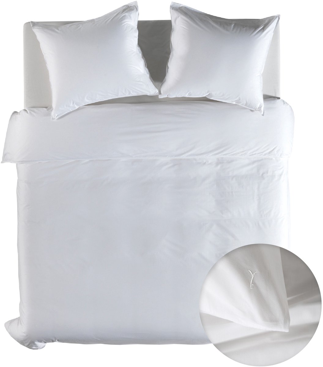 Yellow Dekbedovertrek Perkal Katoen Suite Mumbai - Blanc de Blanc - 200x200/220 cm - 100% Percale Katoen - Tweepersoons
