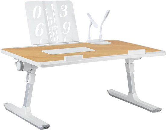 Lap Desk, SAIJI Bed Tafel, Dikke Stabiele Voeten, Hoogte en Hoek Verstelbaar, Genoeg Muisruimte, Tot 17 Laptop, Voor Thuiskantoor, Ontbijt, Studie