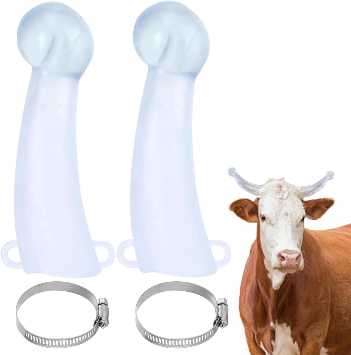 Cosensi - Geit Hoorn Covers 2 Stuks Koeienhoorns Vee Hoorn Beschermer Kalf Vee Stier - Koe Hoorn Cover Koe Hoorn Beschermer Rond in Hoeken