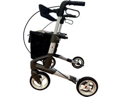 Rollator Topro Troja Original Plus LTD - GRIJS - Small (tot 1.65 lengte) - Inclusief dichte Burberry boodschappenas + Rugband