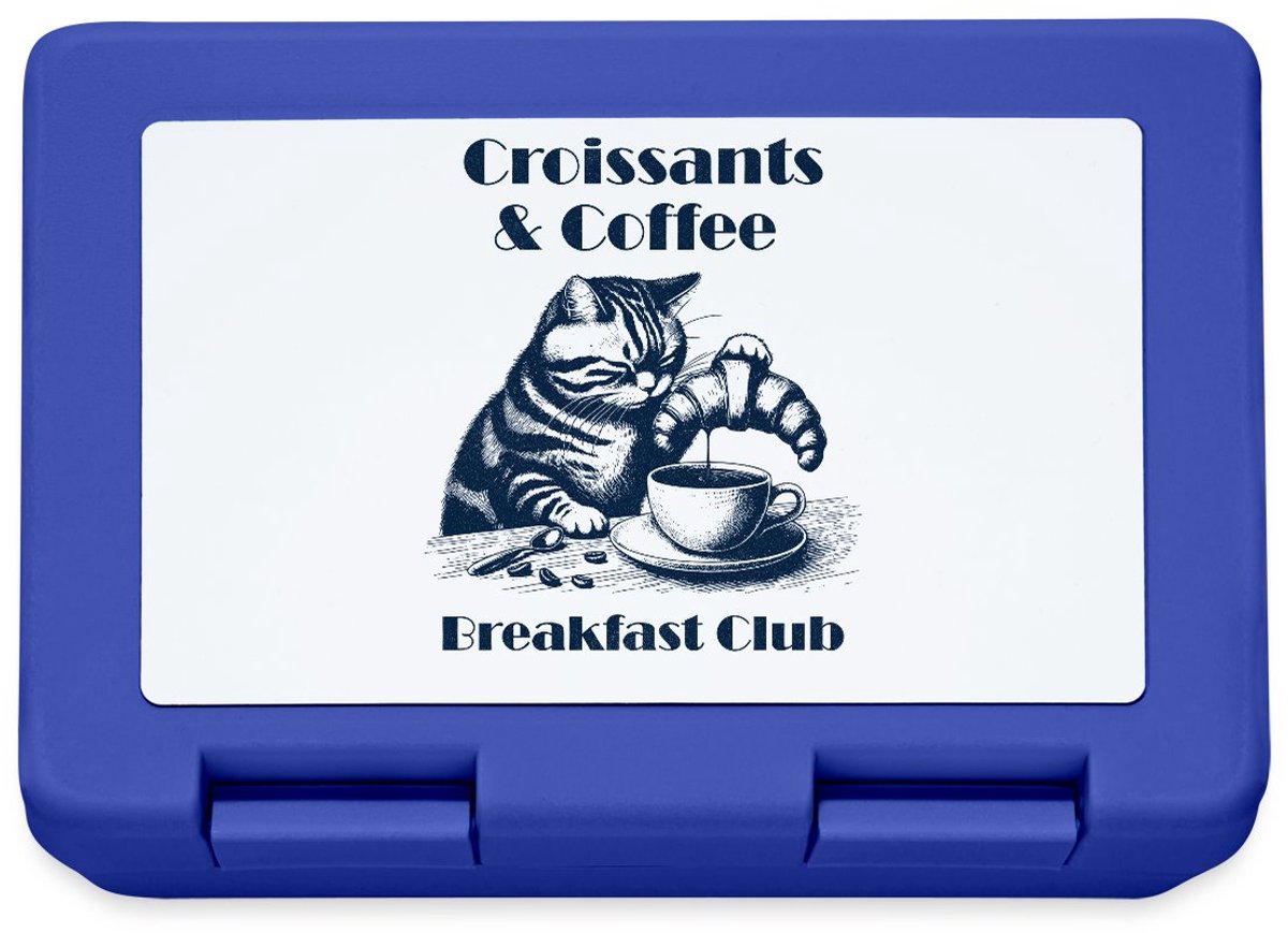Koffie En Croissants Breakfast Club Met Kat Broodtrommel Lunchbox