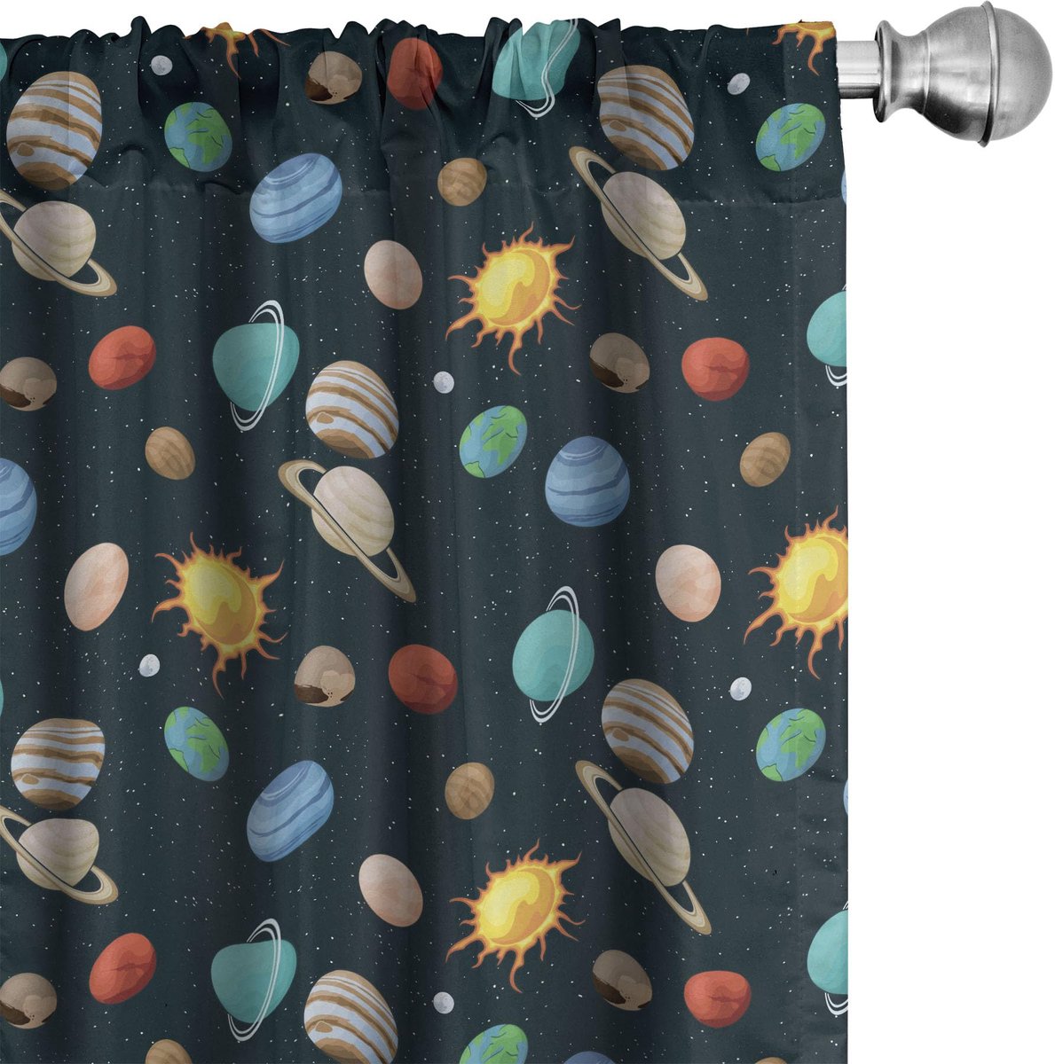 ABAKUHAUS Universum gordijnen – 2-delige set 75x175 – microvezel Donker Teal