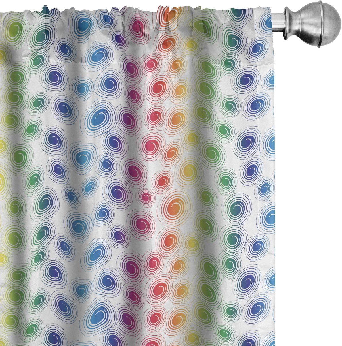 ABAKUHAUS Geometrische Retro Gordijnen – 2x75x225 cm – Microvezel Mehrfarbig