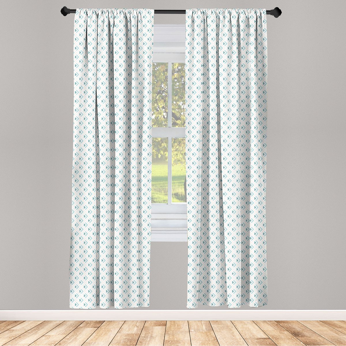 ABAKUHAUS Retro gordijnen – 2-delige paneelset 75×245 cm – Lichte perzik