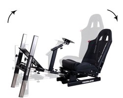 REBBLERS® PRO Premium Racing Cockpit - Race Simulator + Vloermat - Verstelbaar van Formula naar GT/Rally - Zwart