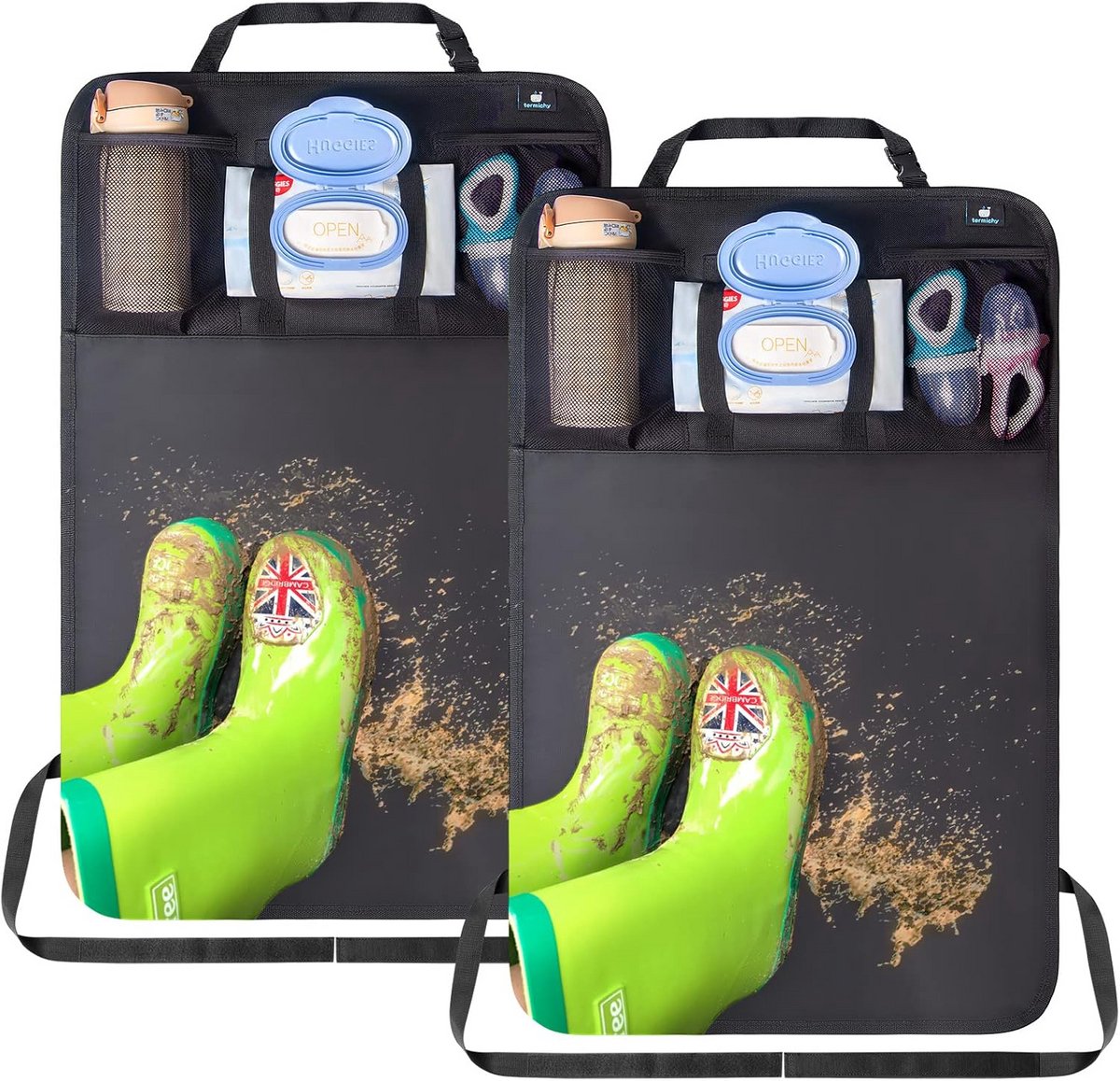 Universele Auto-Organizer en Stoelbeschermer voor Kinderen - Waterdicht met Tablet Houder (2 Stuks)