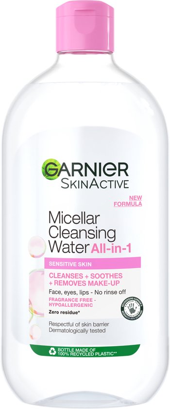 Garnier SkinActive Micellair Reinigingswater voor de Gevoelige Huid – Milde Gezichtsreiniging – Zachte Make-Up Remover - XL FORMAAT - 700ml