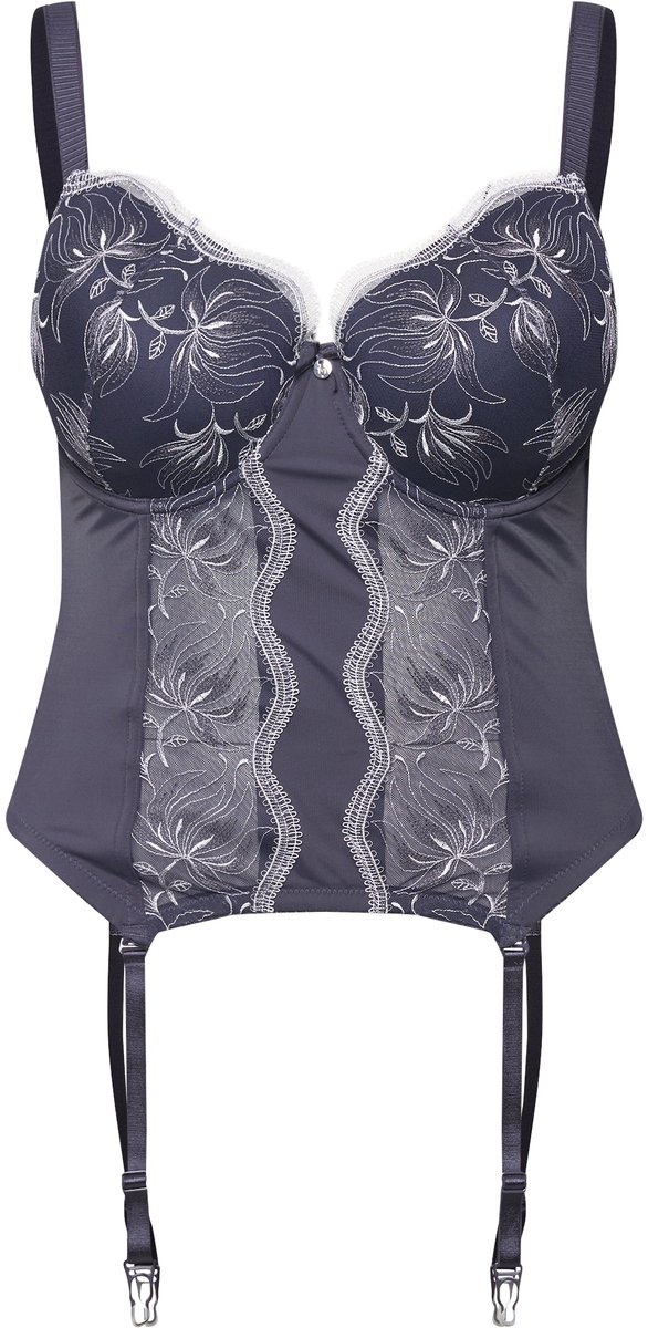 TruYou Dames - BH-corsage beugels borduursels zachte cups - Antraciet
