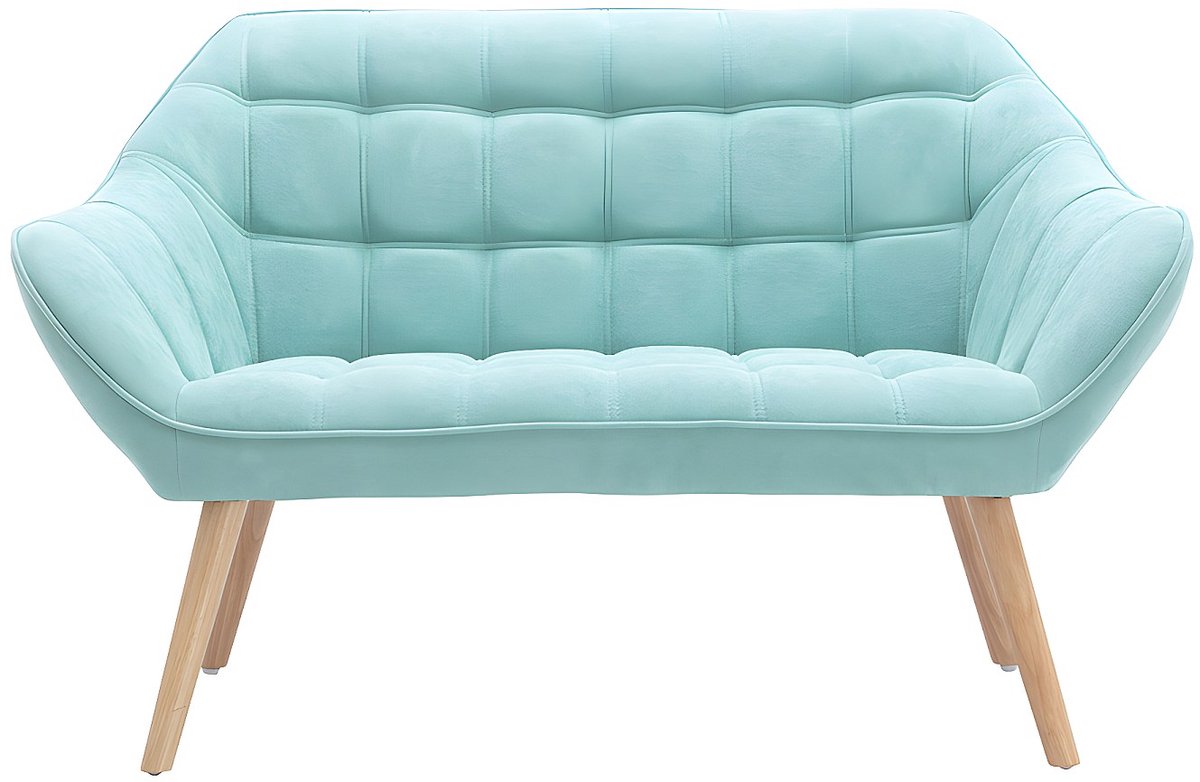 Vente-unique Tweezitsbank van stof CASERTA - Blauwgroen