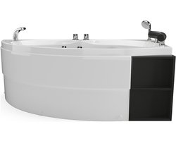 Vente-unique Wit asymmetrisch bubbelbad - 1 plaats - 150 x 100 cm - Hoek rechts - TABANA