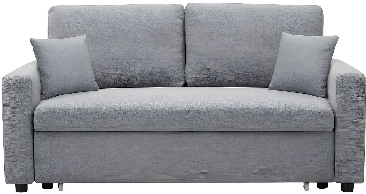 Vente-unique Driezitsslaapbank van stof - Lichtgrijs - INIZOR