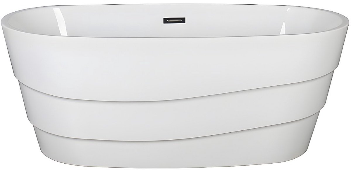 Vente-unique Vrijstaand designbad - 200 L - 150 x 72 x 58 cm - Wit - DOMINIKA