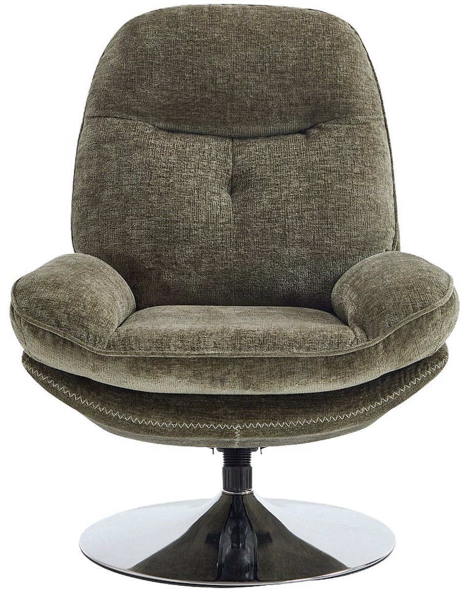 Vente-unique Draaibare fauteuil van groene getextureerde stof - ILMACA
