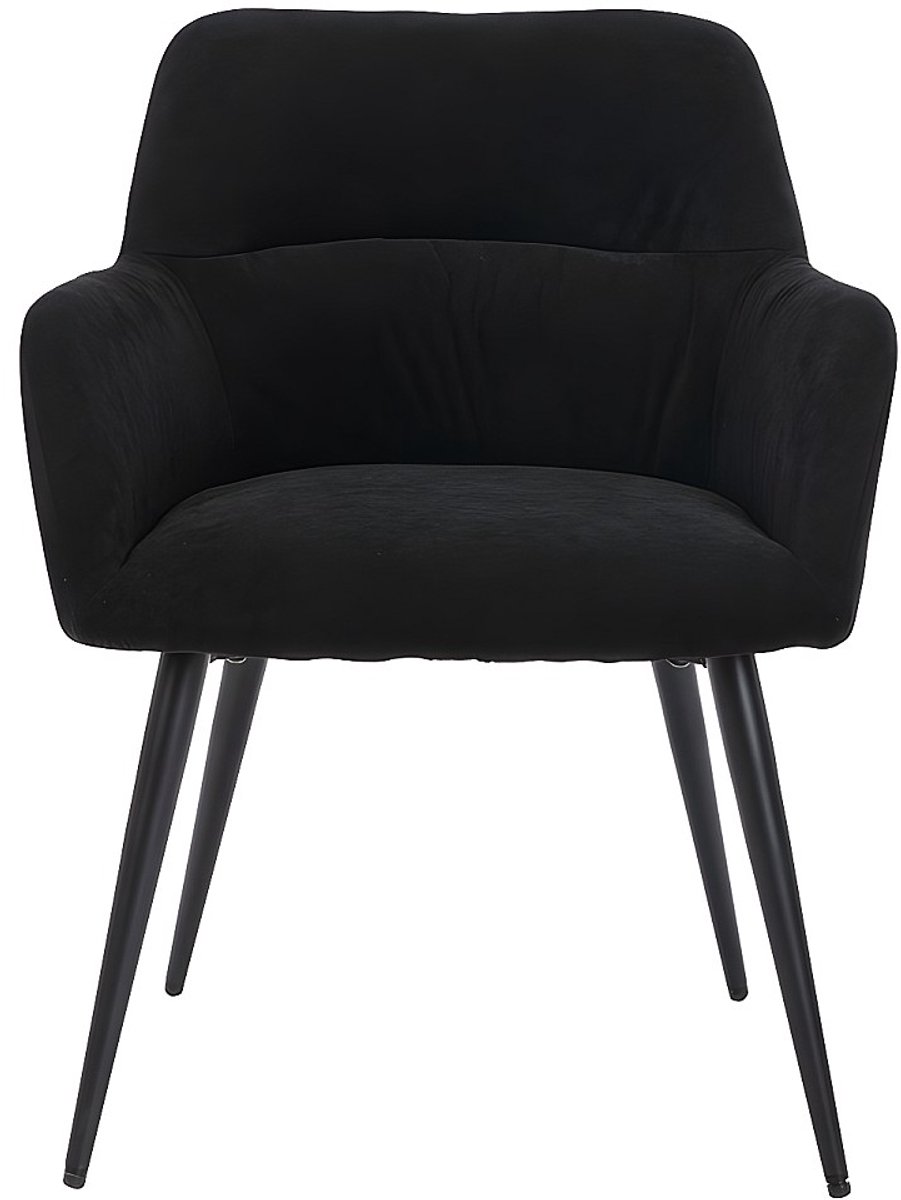 Vente-unique Set van 2 stoelen HEKA - Met armleuningen - Stof en metaal - Zwart