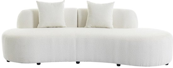 Canapé trois places en tissu bouclé blanc BASILIANA L 230 cm x H 76 cm x P 80 cm