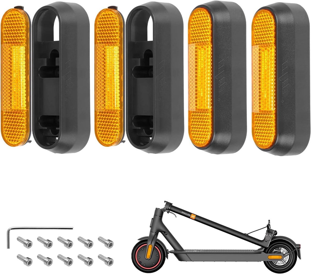 Cosensi - Scooterwielhoes met reflecterende strepen voor Xiaomi M365 Pro2 en meer - Slijtvaste beschermhoes - Zwart - Weerbestendig - Eenvoudig te monteren