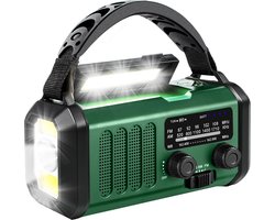 Noodradio Solar Opwindbaar – Radio met Zonnepaneel & Handzwengel – Powerbank en Zaklamp – Voor Noodpakket, Camping en Outdoor