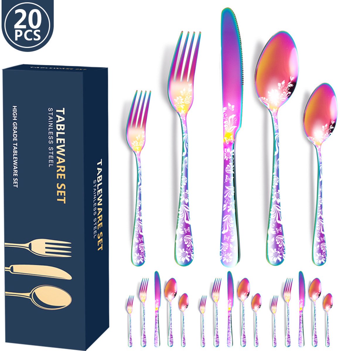 stabiele roestvrijstalen bestekset, cutlery set- 20 Pieces