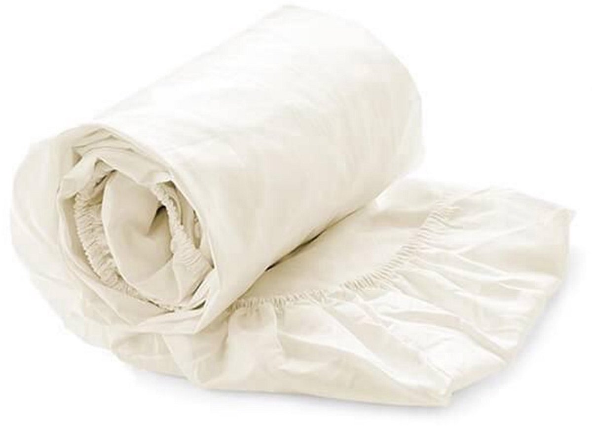 Hoeslaken Percal Katoen - Ecru - 180x210 - 100% Katoen - Oeko-Tex gecertificeerd