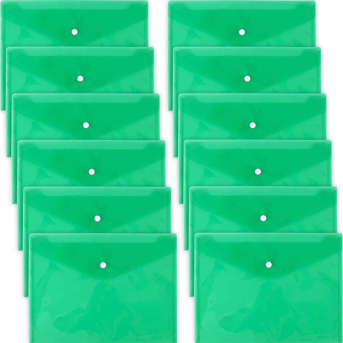 Stunq® Duurzame Documentenmap Set - 12 Stuks, Groen, Met Druksluiting voor Efficiënte Organisatie