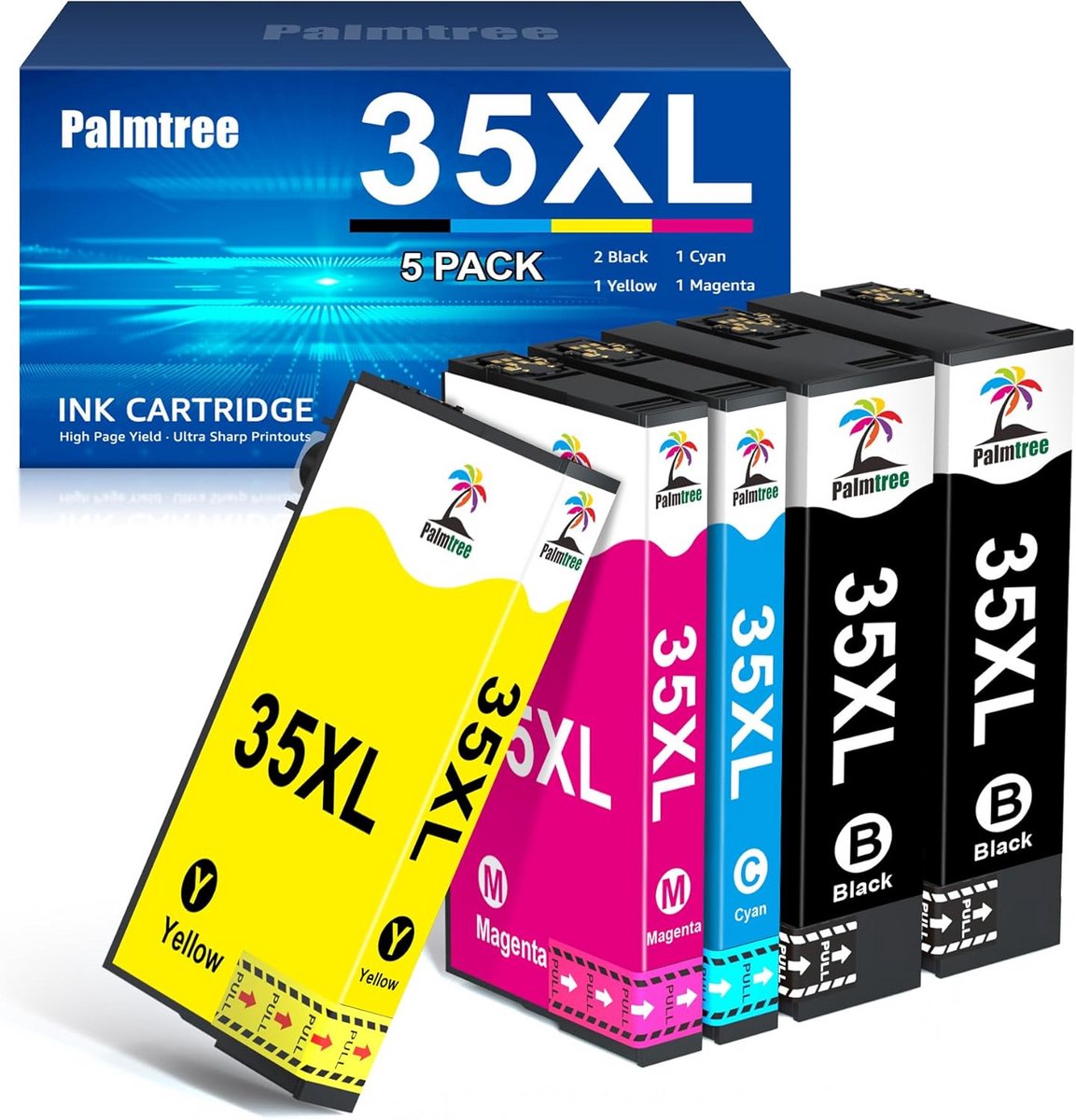 XL inktcartridges inktset voor Workforce Pro 4740 4730 4725 4720 (4 zwart + kleur)