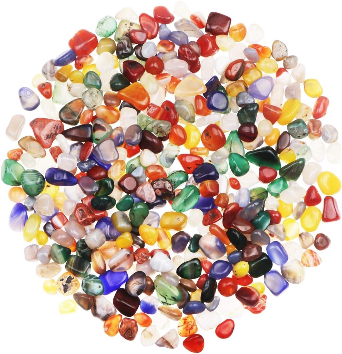 Stunq® Gemengde kleuren Agaat Steen Grind Edelsteen Natuurlijk Kristal Kwarts Gebruikt voor Hoofddecoratie Vaas Vulmiddel Zwembad Pot Plant Decoratie (Ca. 680g/Zak)