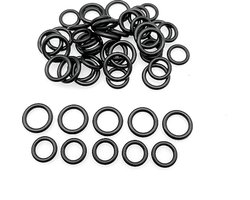 25 stuks 1/4 M22 + 25 stuks 3/8, zwarte kleine rubberen O-ringen afdichtingsset voor snelkoppelingen voor slangkoppelingen voor hogedrukreiniger, ronde wasmachinering, pakkingringen loodgieter