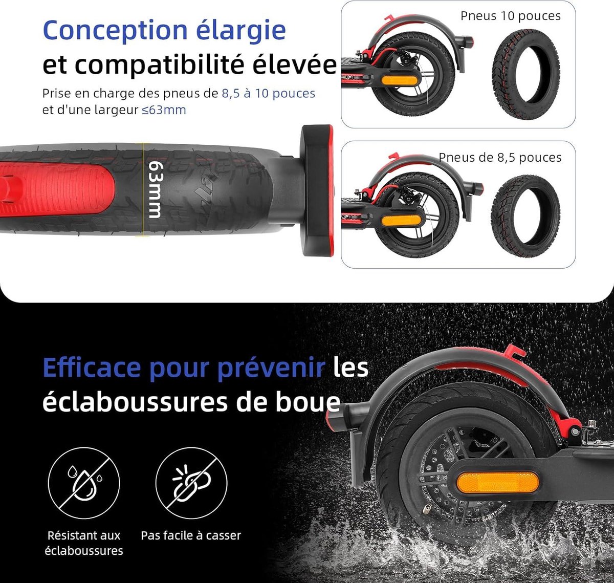 Cosensi - Achterspatbord met achterlicht voor scooter, grijs/rood met richtingaanwijzers, afstandsbediening - Compatibel met Xiaomi M365 Pro Pro 2 1S MI3 - Inclusief schroeven