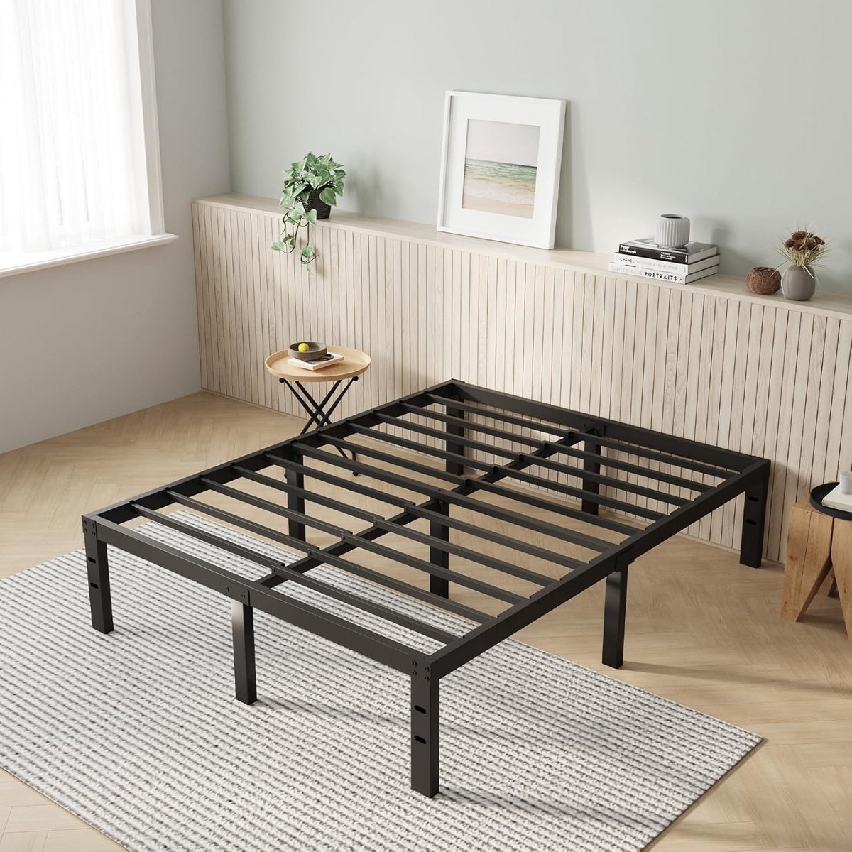 Stevig Metalen Bedframe Volledige Grootte (140x190/200) - 30cm Hoog Met Veel Opbergruimte Onder