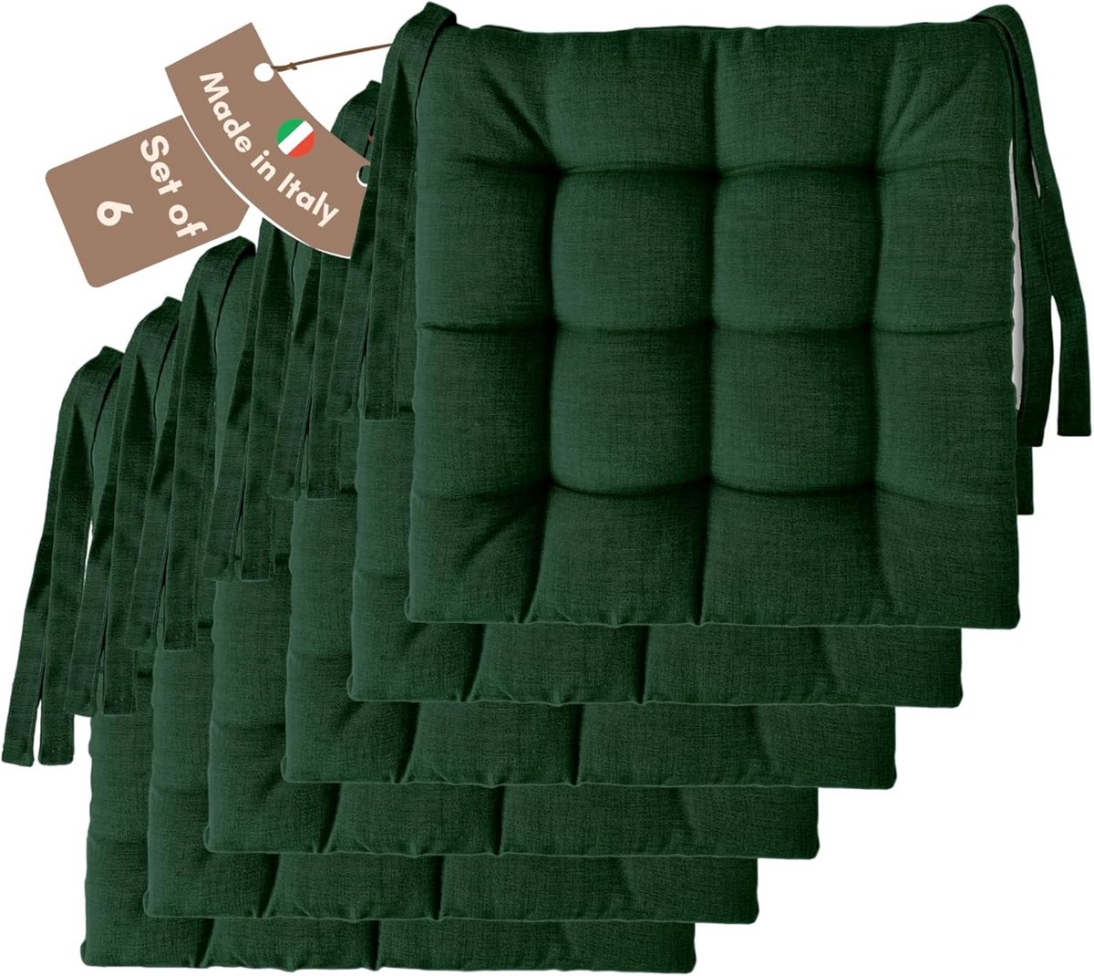 Set van 4 of 6 Stoelkussens voor Keukenstoelen, 40x40 cm, Dikke Vulling