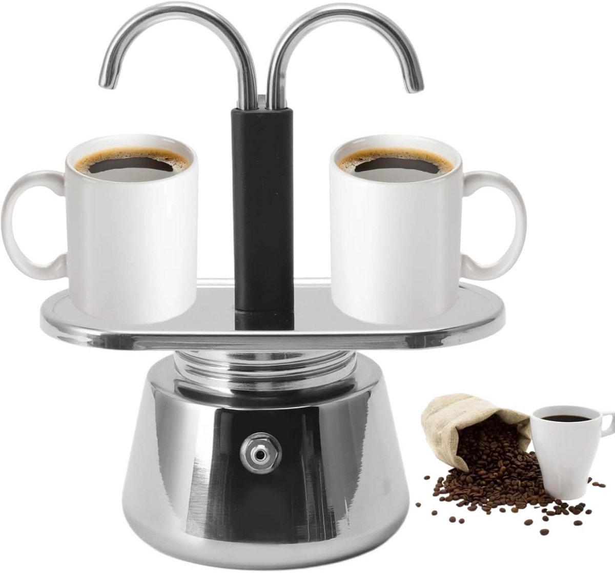 RVS Espressopot voor 2 Kopjes - Draagbare Italiaanse Mokkapot - 100ml