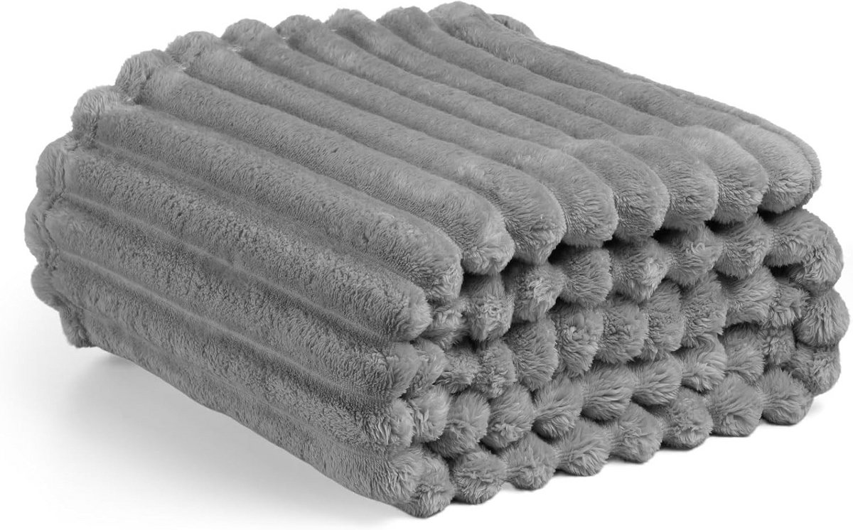 Pluizige Fleece Deken - Zachte Sofa- en Bedsprei in Zwart (150 x 200 cm)