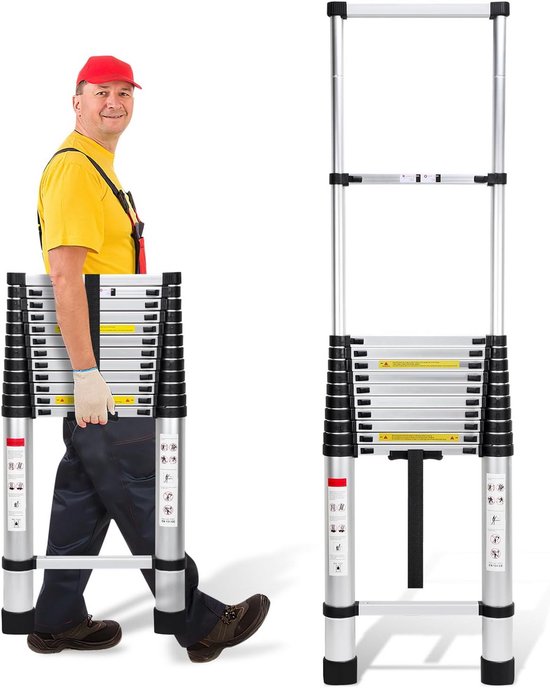 Professionele Telescopische Ladder 5 Meter Aluminium Uitschuifbaar Tot ...