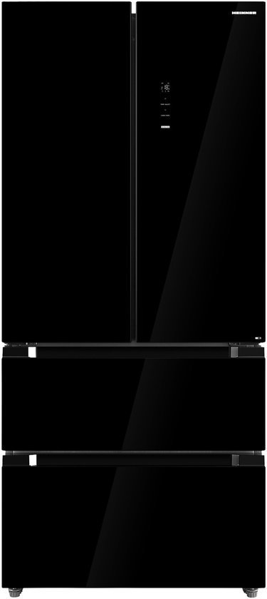 Heinner French Door Amerikaanse koelkast 516L No Frost Inverter LED-touch Zwart glas energieklasse E