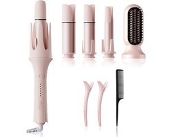 Automatische krultang - 4-in-1 keramische krultang, met stijlkam, 25-42 mm, verwisselbare krultang, instelbare temperatuur, anti-verbranding, voor kort en lang kapsel
