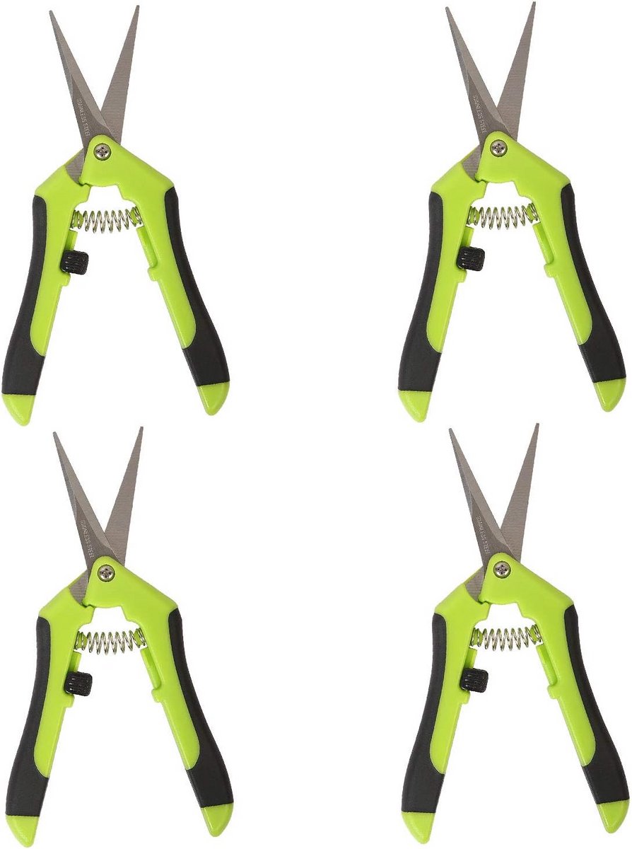 Professionele 4-Pack Tuinschaar 6,5 Inch RVS voor Trimmen Kruiden en Bloemen
