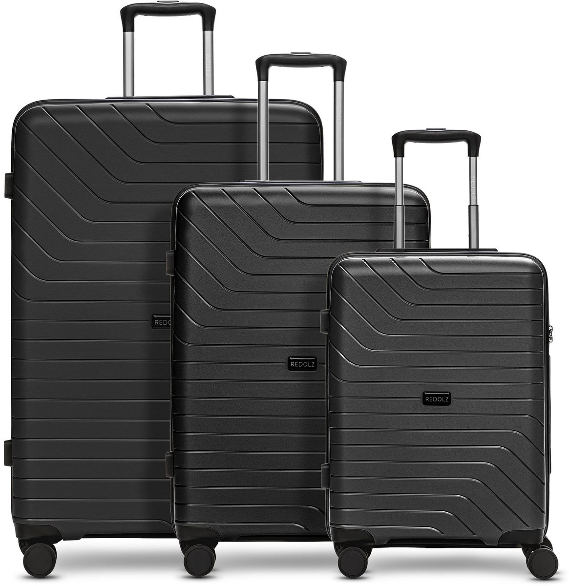 Redolz Essentials 05 3-SET 4 wielen Kofferset 3-delig - Harde bagage - TSA slot - black 2